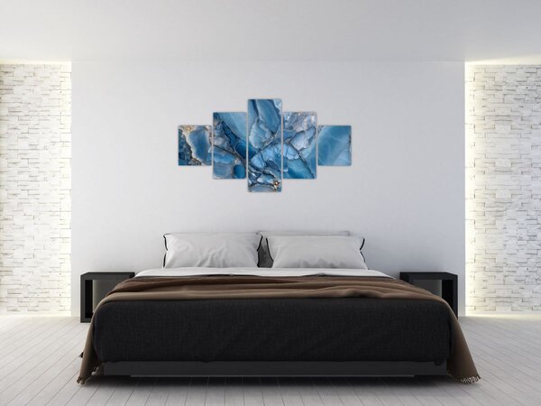 Obraz - Niebieski zróżnicowany marmur (125x70 cm)