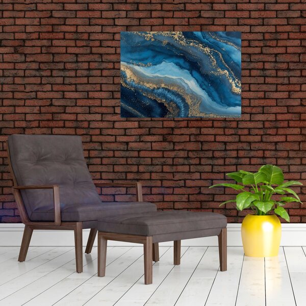 Obraz - Niebieska marmurowa abstrakcja (70x50 cm)