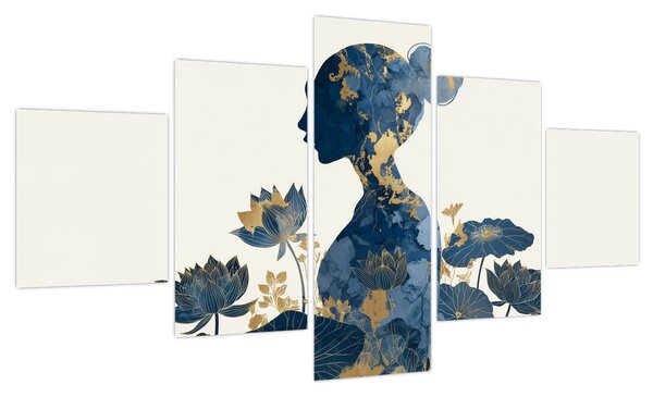 Obraz - Marmurowy profil kobiety (125x70 cm)