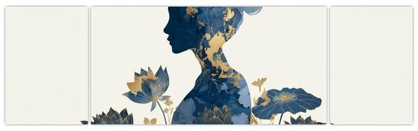 Obraz - Marmurowy profil kobiety (170x50 cm)
