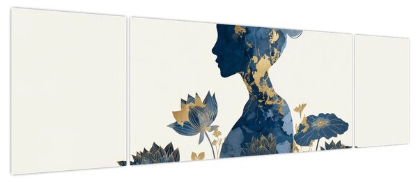 Obraz - Marmurowy profil kobiety (170x50 cm)