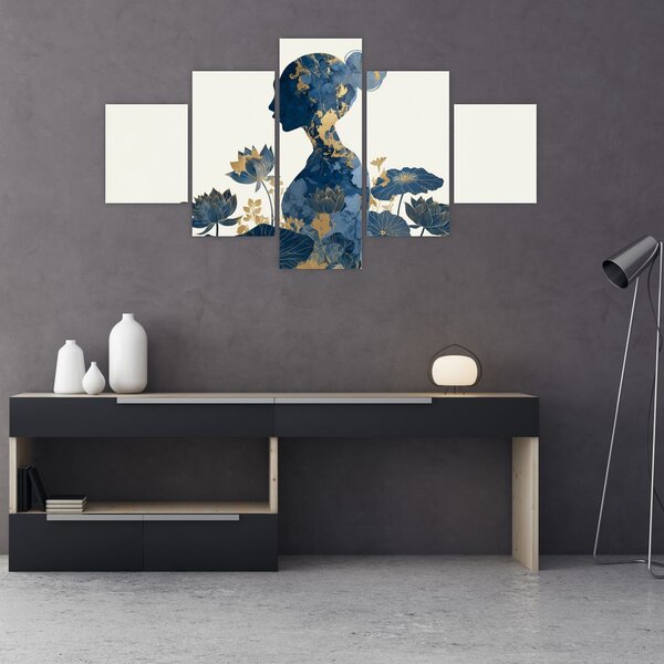 Obraz - Marmurowy profil kobiety (125x70 cm)