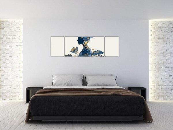Obraz - Marmurowy profil kobiety (170x50 cm)