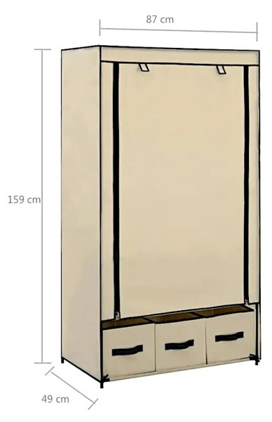 Składana materiałowa szafa kremowa G0-S34