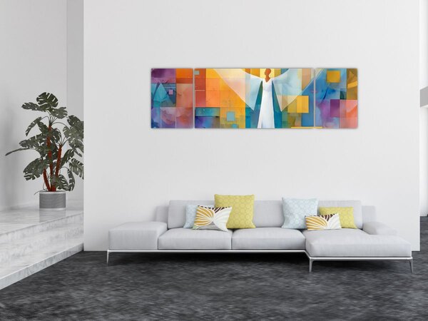 Obraz - Geometryczny anioł (170x50 cm)
