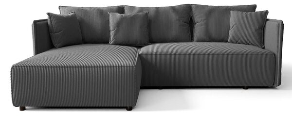 Grafitowa Rozkładana Sofa Narożna Z Pojemnikiem M3-N29