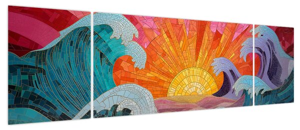 Obraz - Mozaika fal (170x50 cm)