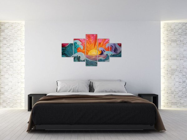 Obraz - Mozaika fal (125x70 cm)
