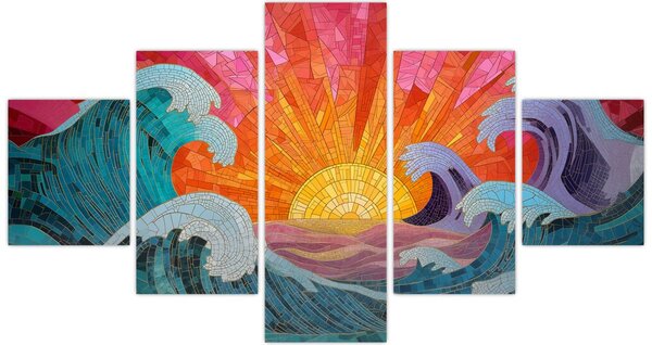 Obraz - Mozaika fal (125x70 cm)