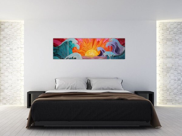 Obraz - Mozaika fal (170x50 cm)