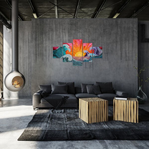 Obraz - Mozaika fal (125x70 cm)