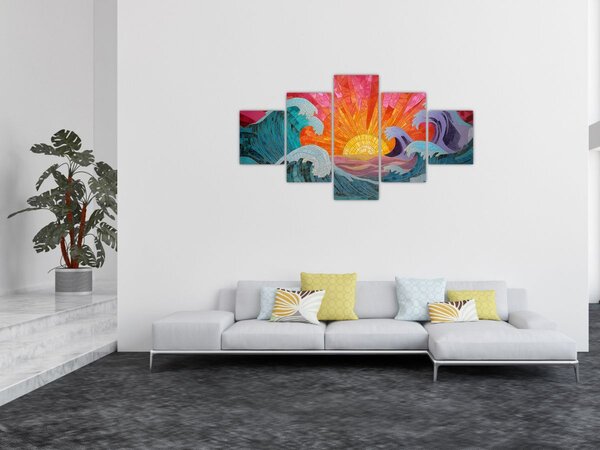 Obraz - Mozaika fal (125x70 cm)