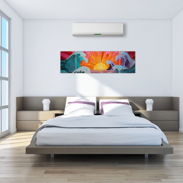 Obraz - Mozaika fal (170x50 cm)
