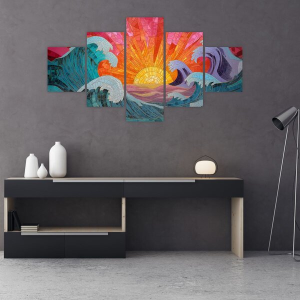 Obraz - Mozaika fal (125x70 cm)