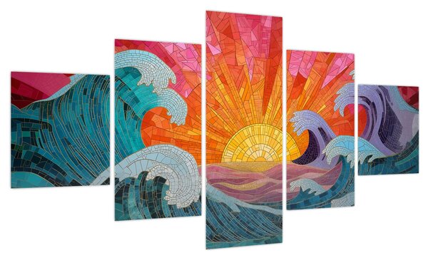 Obraz - Mozaika fal (125x70 cm)
