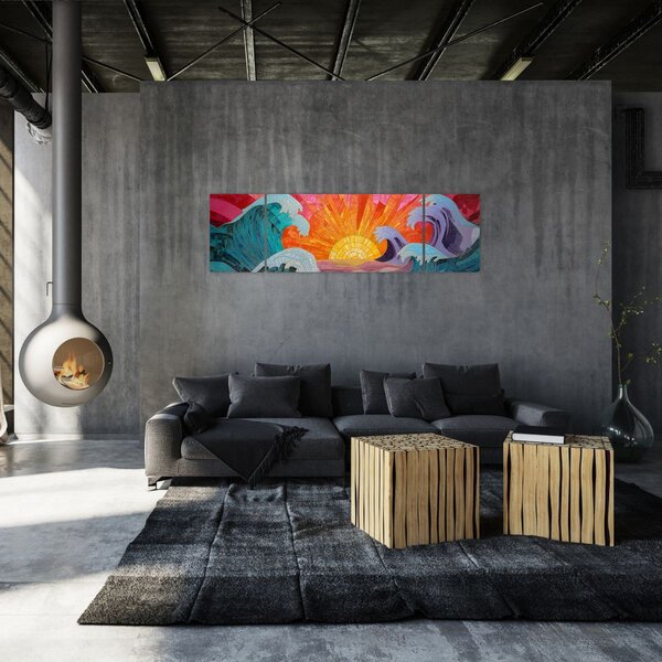 Obraz - Mozaika fal (170x50 cm)