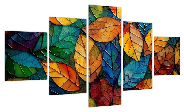 Obraz - Mozaika z liści (125x70 cm)