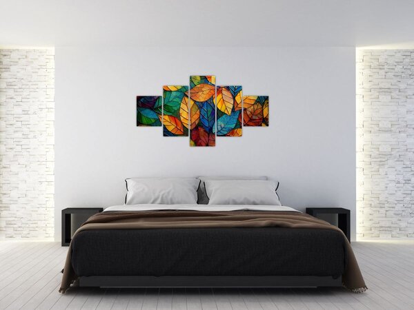 Obraz - Mozaika z liści (125x70 cm)