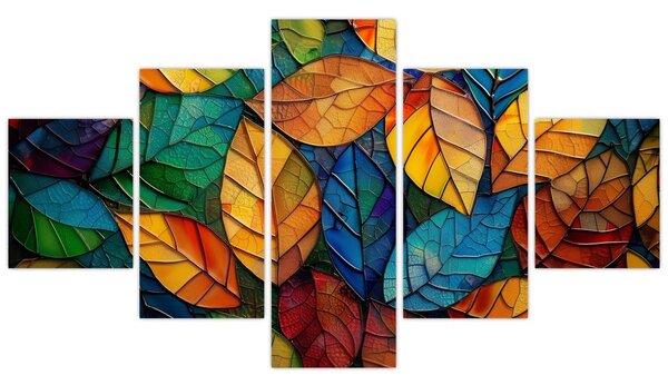 Obraz - Mozaika z liści (125x70 cm)