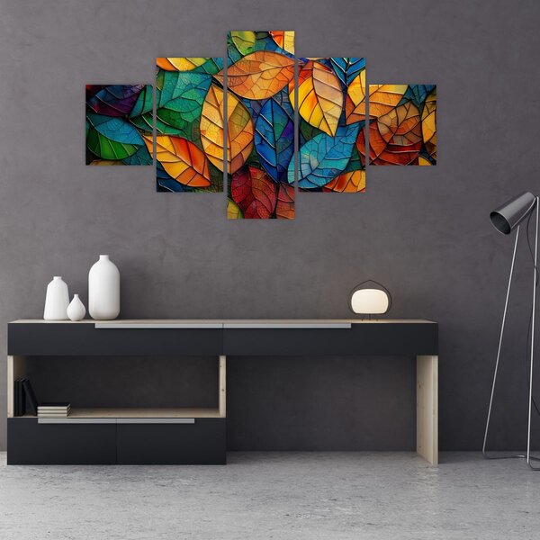 Obraz - Mozaika z liści (125x70 cm)