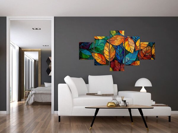 Obraz - Mozaika z liści (125x70 cm)