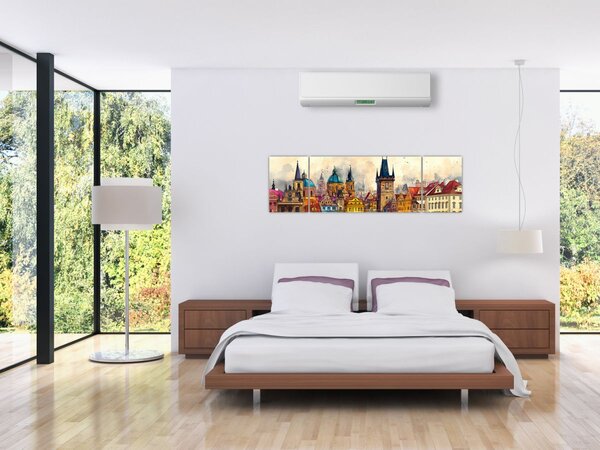 Obraz - Jesień w malowanym mieście (170x50 cm)