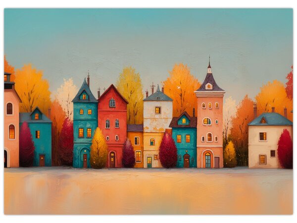 Obraz - Jesienna wieś (70x50 cm)