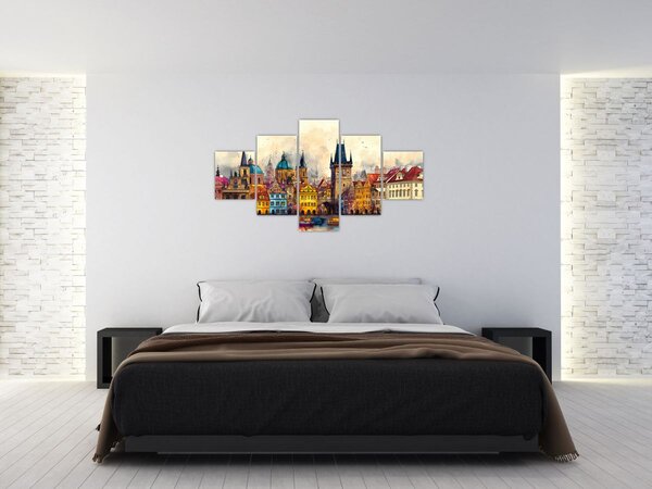Obraz - Jesień w malowanym mieście (125x70 cm)