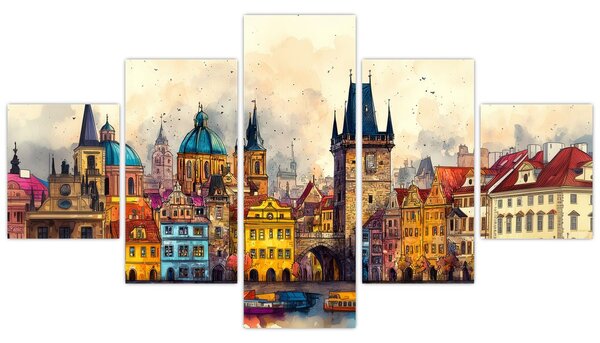 Obraz - Jesień w malowanym mieście (125x70 cm)