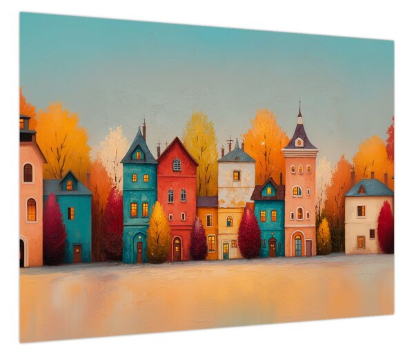Obraz - Jesienna wieś (70x50 cm)