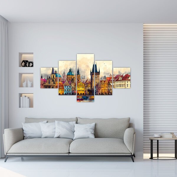 Obraz - Jesień w malowanym mieście (125x70 cm)