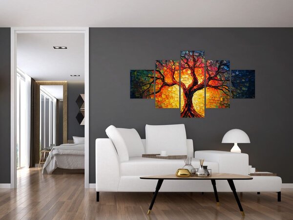 Obraz - Drzewo życia w mozaice (125x70 cm)
