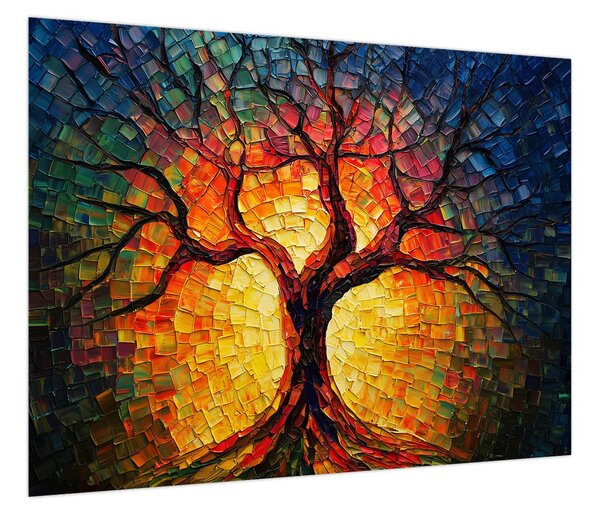 Obraz - Drzewo życia w mozaice (70x50 cm)