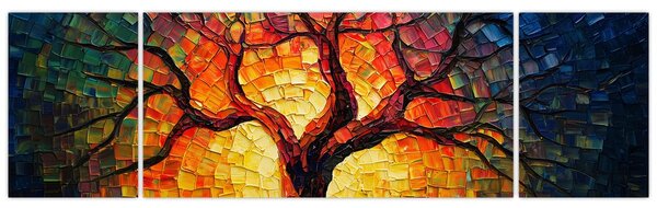 Obraz - Drzewo życia w mozaice (170x50 cm)