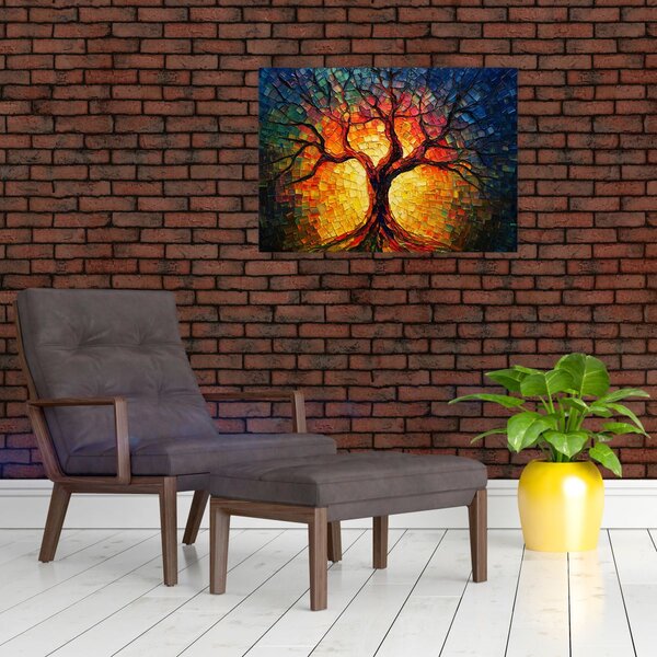 Obraz - Drzewo życia w mozaice (70x50 cm)