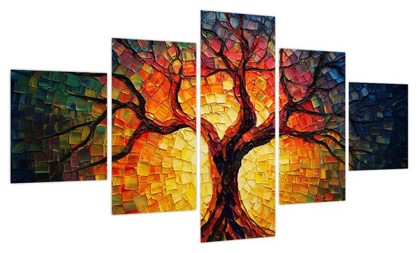 Obraz - Drzewo życia w mozaice (125x70 cm)