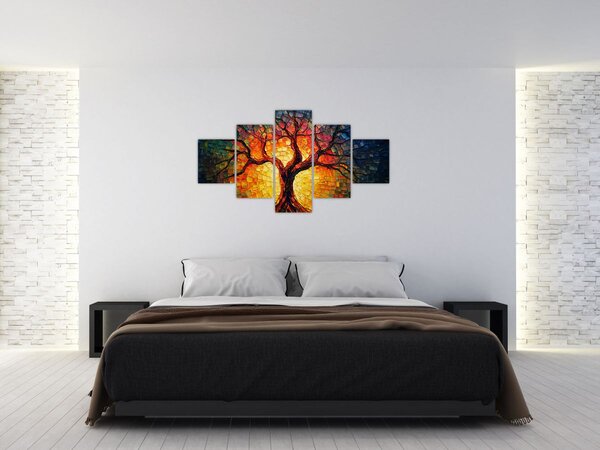 Obraz - Drzewo życia w mozaice (125x70 cm)