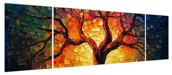Obraz - Drzewo życia w mozaice (170x50 cm)