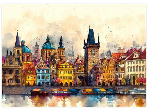 Obraz - Jesień w malowanym mieście (70x50 cm)