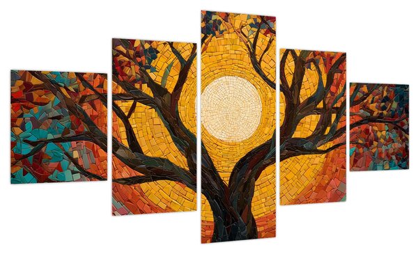 Obraz - Słońce w koronie drzewa życia (125x70 cm)