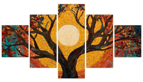 Obraz - Słońce w koronie drzewa życia (125x70 cm)