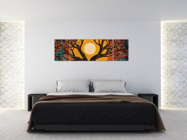 Obraz - Słońce w koronie drzewa życia (170x50 cm)