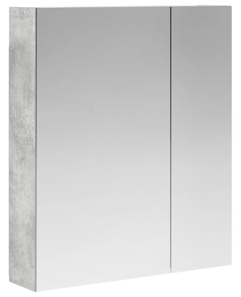 Szafka z lustrem do łazienki betonowy szary 60 x 14,5 x 70 cm