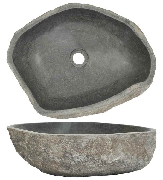 Umywalka z kamienia rzecznego, owalna, (45-53)x(34-41) cm