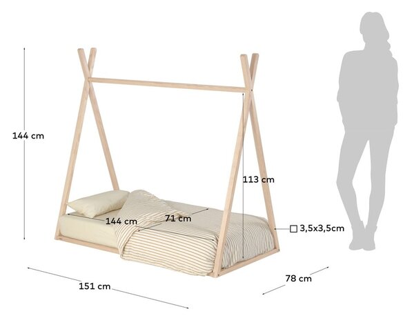 Naturalne łóżko dziecięce 70x140 cm Maralis Teepee – Kave Home
