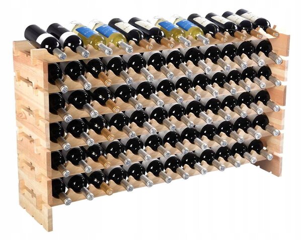 Drewniany regał stojak na wino na 72 butelki