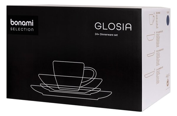 Ciemnoniebieski zestaw naczyń z kamionki 24 szt. Glosia – Bonami Selection