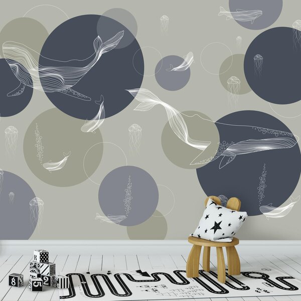 Fototapeta - Wieloryby (196x136 cm)