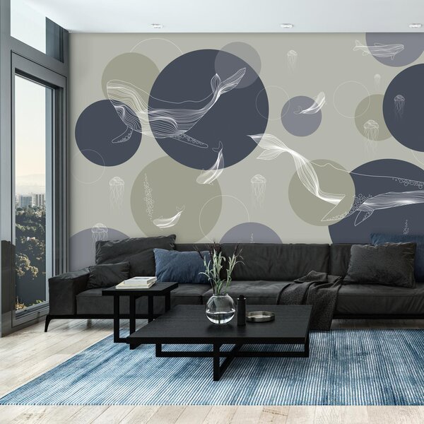 Fototapeta - Wieloryby (196x136 cm)