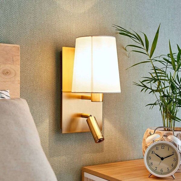 Lindby - Aiden Lampa Ścienna Brass/White